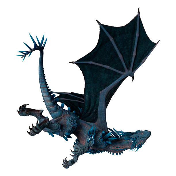 istock 3D illustration fantasy dragon on white 1291938592