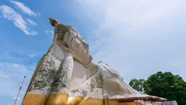 Large Buddha statue at Satue temple in Phra Nakhon Si Ayutthaya province in Thailand