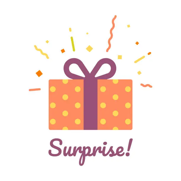 Vector illustration of Gift Box and Surprise Icon Vector Design.