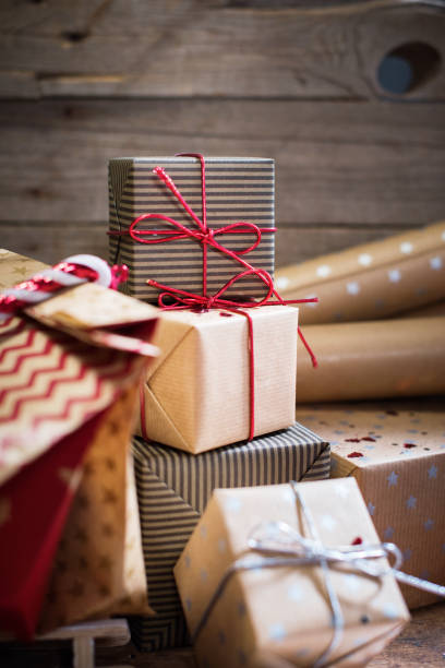 istock New Year and Christmas holidays cards with boxes 1291945925