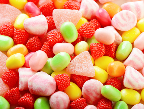 bright beautiful candies background