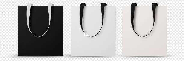 istock Cotton bag mockup, Textile tote bag for shopping mockup. Vector illustration isolated on white background. 1291959334
