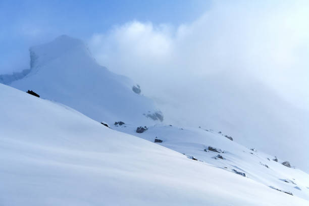 istock Baikal mountains in winter in snow. Forest in snow covered mount 1291961422
