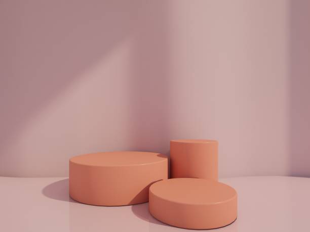 istock Cosmetic bottle podium  on pink background. 3d rendering. 1291974711