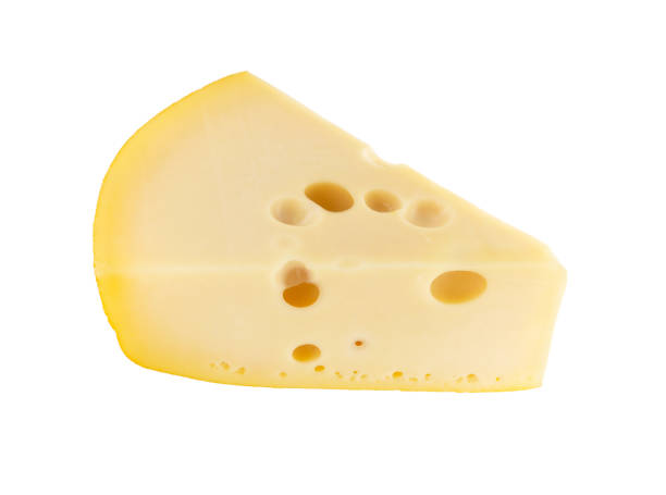 istock Piece of cheese isolated on white 1291976891