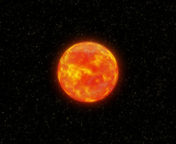 istock Red dwarf star in cosmos. Space flight to the red star, 3d render 1291978048