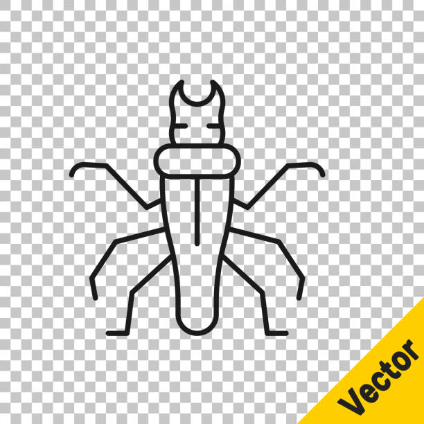schwarze linie termite symbol isoliert auf transparentem hintergrund. vektor - ant underground animal nest insect stock-grafiken, -clipart, -cartoons und -symbole