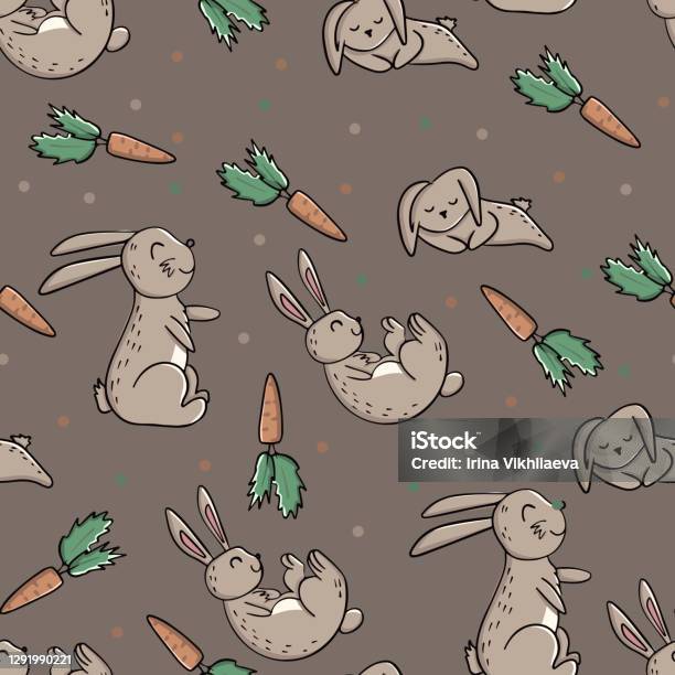 Kcd Rabbits Background Seamless Background With Rabbits Decorative Wallpaper For The Nursery ...