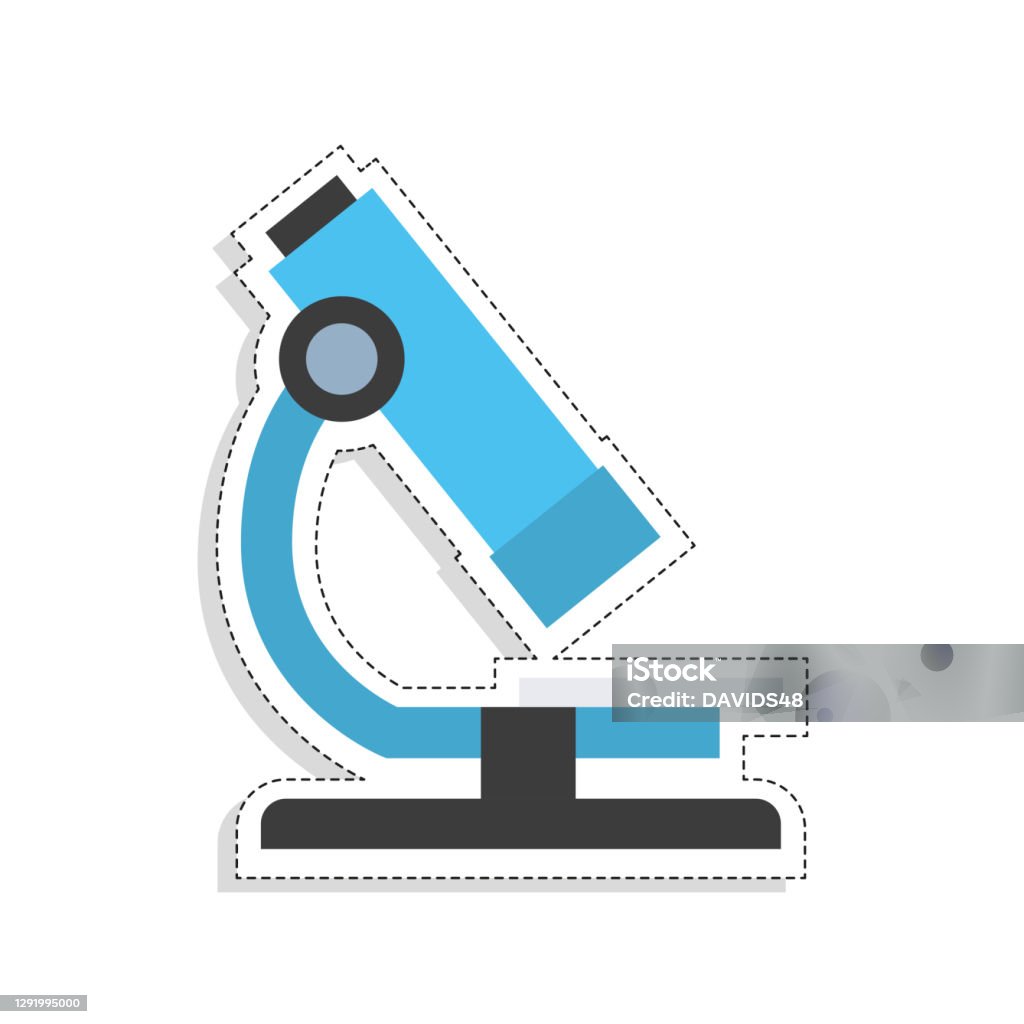 Isolated Microscope Tool Sticker Stock Illustration - Download Image ...