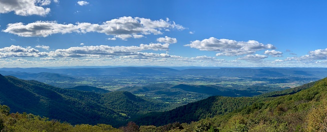 Panoramic view of Shenandoah Valley in Virginia, USA.