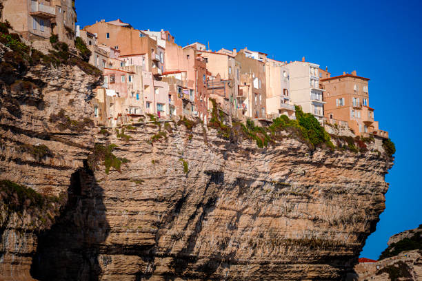 istock Seaside view from old Town of bonifacio, dramatically siutated atop an eroding limestone promontory. Corsica, France 1291996931