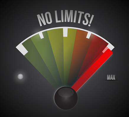 No limits speedometer illustration design over a black background