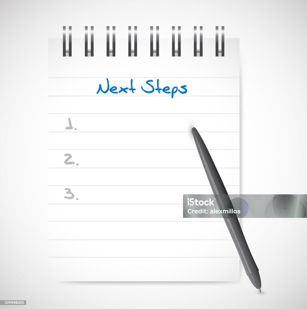 Steps Notepad Drawing Next Steps Notepad Illustration Design Stock Illustration - Download ...