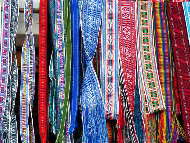 istock Woven colorful fabric belts from Otavalo, Ecuador 1291998493
