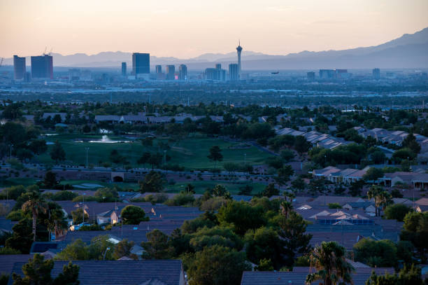 istock Las Vegas skyline and golf course 1292000381