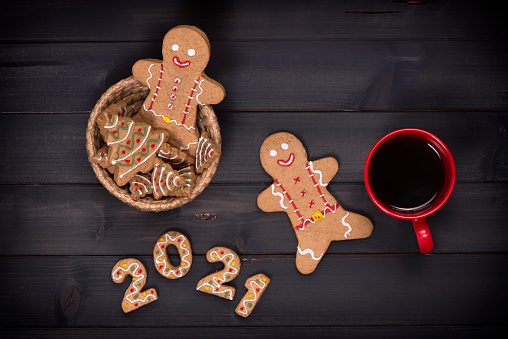 New Year Concept With Gingerbread Cookies
