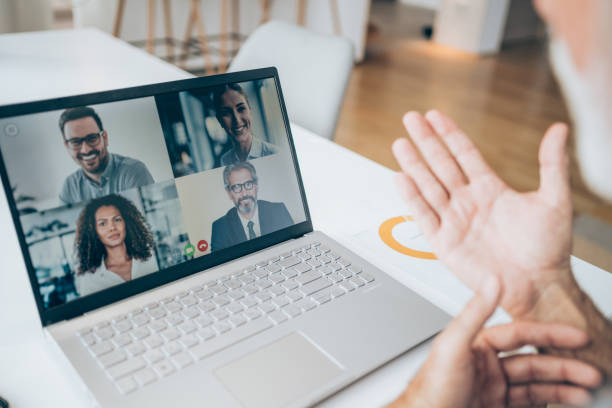 istock Corporate business team in video conference. 1292002271