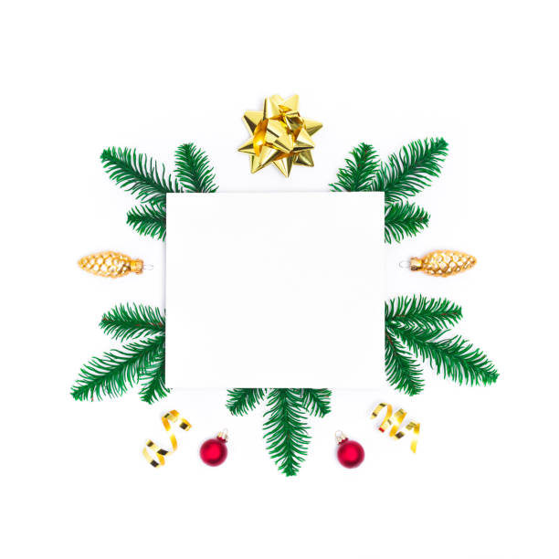 istock White paper blank with christmas decorations 1292014545