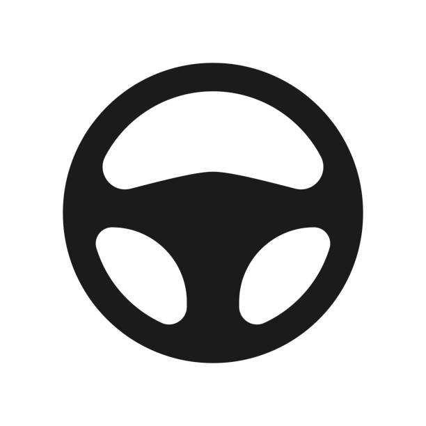 ilustrações, clipart, desenhos animados e ícones de ícone vetorial do volante do carro, ilustração vetorial de logotipo simples para gráfico e web design. - sign airbag driving wheel