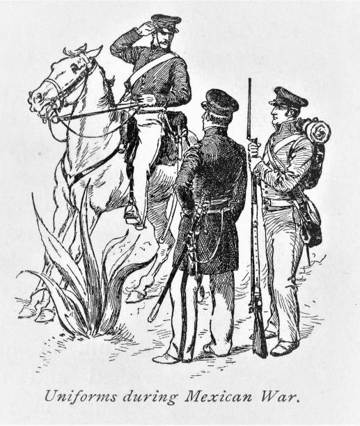 멕시코 군인, 멕시코-미국 전쟁 1846-48 - mexican american stock illustrations