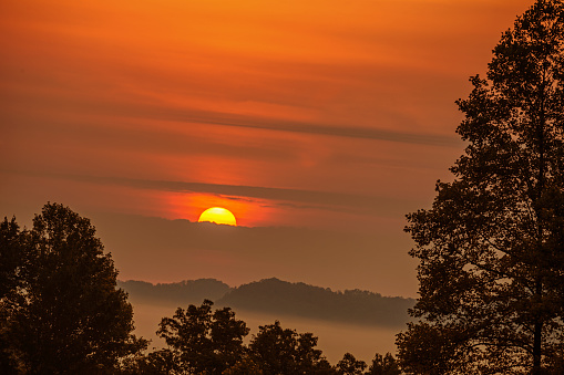 Sunrise over the Foothills Parkway in Tennessee
