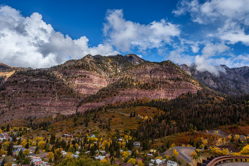 Colorado mountain town of Ouray at autumn