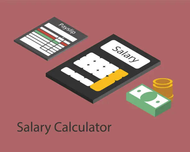 Vector illustration of Salary Calculator to calculate salary for employees vector
