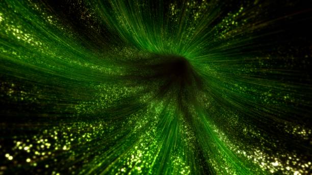 istock Dark Green Abstract and Hypnotizing Particle Wormhole Vortex Background 1292045904