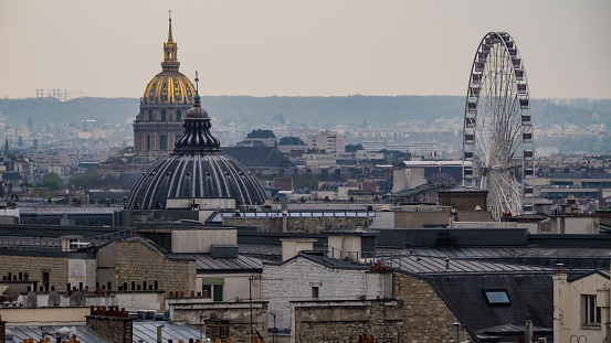 View of Invalides and Paris Eyes Skyline from Rooftop of Galeries Lafayette Department Store