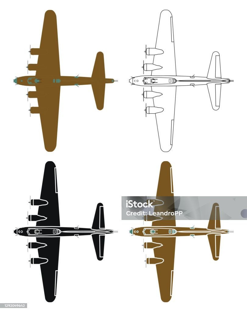 B17 Flying Fortress in top view World War II stock vector B17 Flying Fortress in top view World War II stock vector