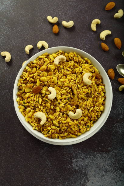 istock Spicy Indian snack namkeen, mixture. 1292052217