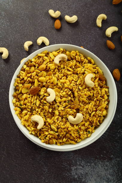 istock Spicy Indian snack namkeen, mixture. 1292052336