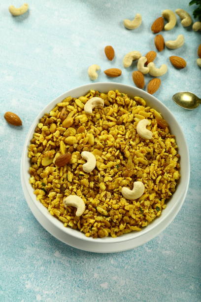 istock Spicy Indian snack namkeen, mixture. 1292052458
