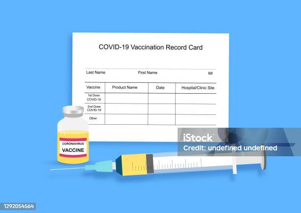 Coronavirus Or Covid19 Vaccine And Vaccination Card Stock Illustration - Download Image Now