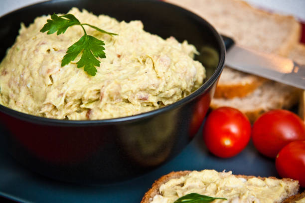istock Sandwiches with homemade eggs with bacon cream 1292063313