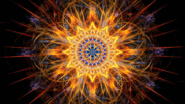 istock Solar fractal galactic clock dial face without numbers 1292064336