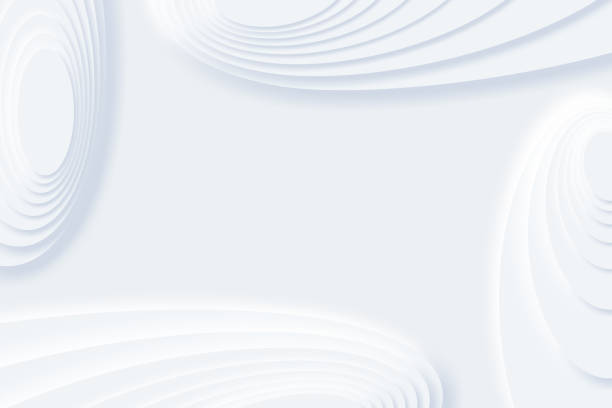 istock Top view of simple empty white circle podium stage background. Futuristic technology design. Abstract parametric interior. Blank opened 3D illustration mock-up. White building pale geometric pattern. 1292064476