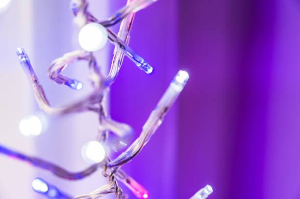 istock A closeup shot of Christmas tree led lights isolated on a plain background 1292066471