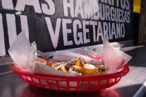 istock Fries and onions on a plastic basket with words behind it 1292068516