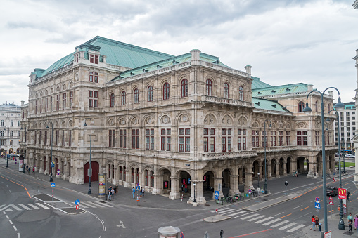 Vienna, Austria - August 30, 2020: Backside of the State Opera in the Center of Vienna.