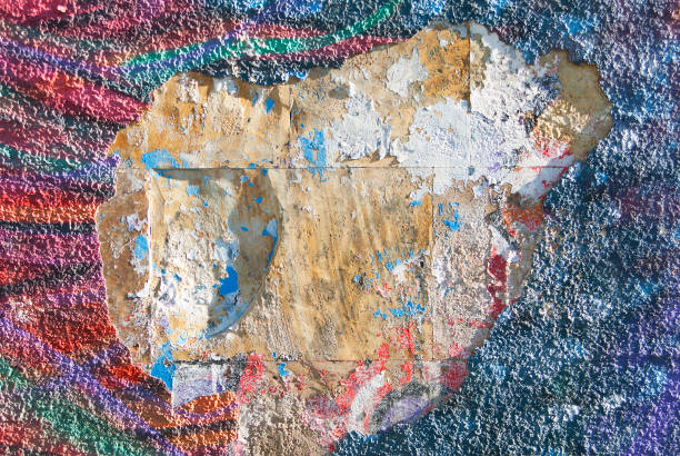 istock Abstract graffiti on a damaged wall. Color paint on the wall. 1292071776