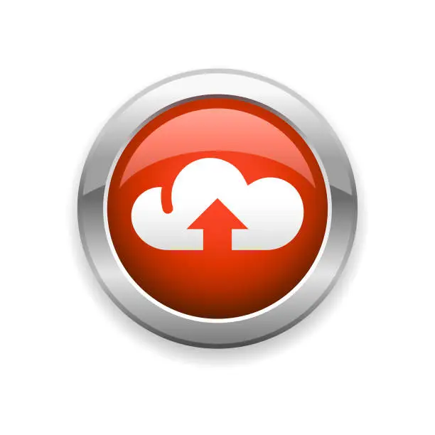 Vector illustration of Cloud Computing Glossy Icon