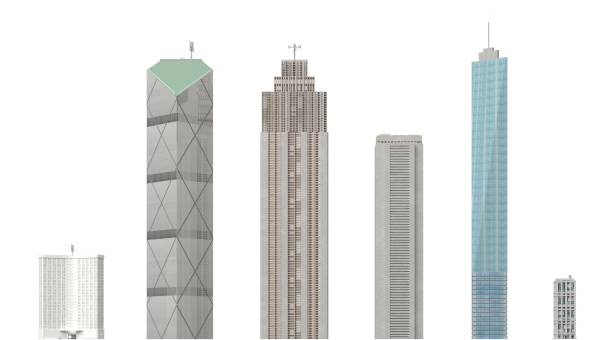 istock Modern buildings isolated on white background 3d illustration 1292075969