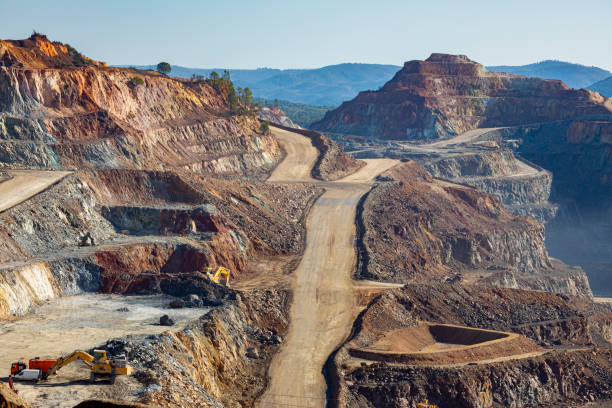 Riotinto mine a sunny day Riotinto mine in springtime sunny day copper mining stock pictures, royalty-free photos & images