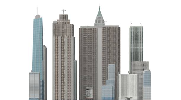 istock Modern buildings isolated on white background 3d illustration 1292076346