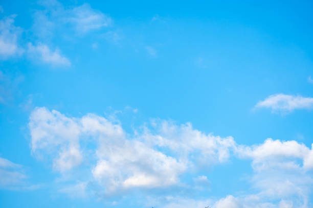 Sky blue or azure sky and clouds is bright white background. Everything lies above surface atmosphere outer space is sky. Cloud is aerosol comprising visible mass  liquid, for creative design graphic