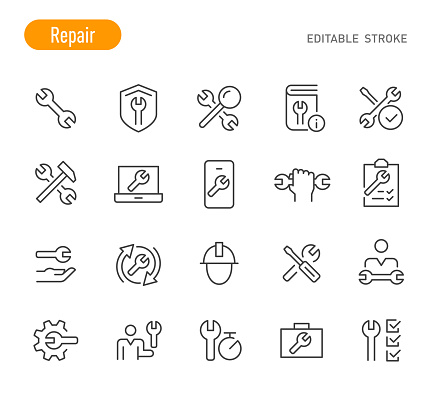 Repair Icons (Editable Stroke)