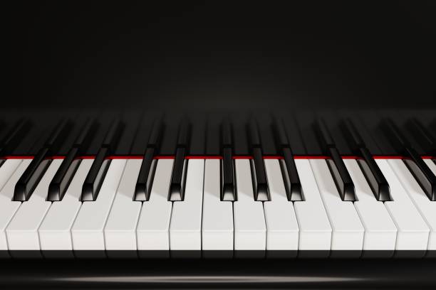 istock Piano keyboard close up view 3D illustration 1292083152