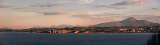 Photo of Look at the basque coast with Hendaia coast and Larrun (La Rhune) mountain; Basque Country.