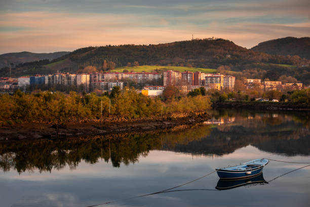 Look from Bidasoa river at Irun; Basque Country.